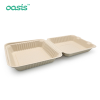 Boîte à emporter personnalisée de 1500 ml, directement de l'usine, en pulpe de canne à sucre biodégradable, conteneur alimentaire pour restaurant, jetable, pour emballage de déjeuner à emporter
