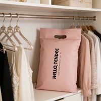 Sacs de courses en plastique rose personnalisés avec logo OEM, vente en gros, sacs à poignée découpée pour supermarchés et épiceries