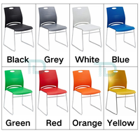 Chaise en Plastique Empilable Colorée Bon Marché avec Piètement Métallique pour Restaurant, Salle à Manger, Réception, Visiteurs et Événements