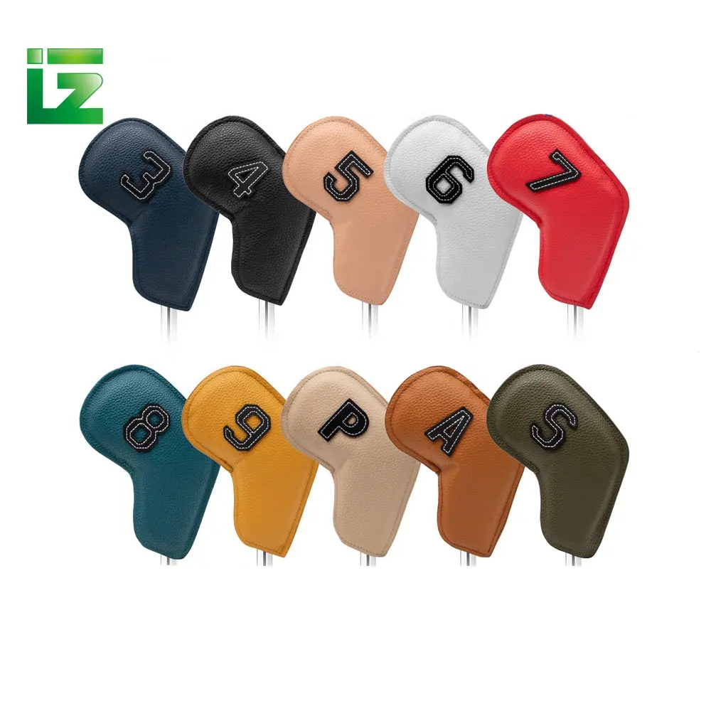 Bulk Order Superior Quality 10pcs Set Golf Headcovers PU Leather Golf Accessories Iron Club Protecting Golf Club Head Cover