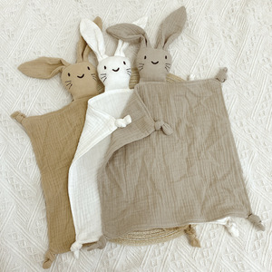 Naninha de Algodão Crepe Coelhinho Macia Ecológica com Cabeça de <span class=keywords><strong>Animal</strong></span> para Uso Doméstico, em Hotéis e Viagens - Product Image 4