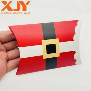 XJY Pillow Shape Packaging Gift Box Carton Nuts Dried Fruit Paper Box Candy Window Box For Christmas Gift