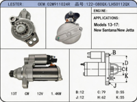 Neuer Hochwertiger 12V 1,3KW 13T Anlasser für Volkswagen Jetta/Santana Modelle OEM-Nummern 02M911024R 02M911021H 0001177000