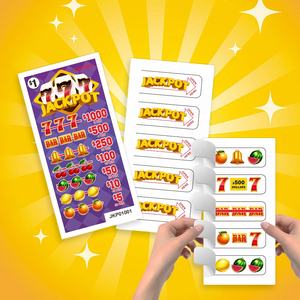 <span class=keywords><strong>Jackpot</strong></span> Pull Tabs Billets de jeu Match 3 Même pour gagner Pull Tab Usine d'impression numérique Conceptions personnalisées Données de prix - Product Image 3