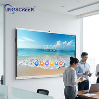 INGSCREEN Pizarra Inteligente ODM 4K Android OPS de 65 75 85 86 Pulgadas para Enseñanza Panel Plano Interactivo Digital Pantalla Táctil Electrónica
