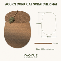Tapis à gratter pour chat en forme de gland avec feuille verte