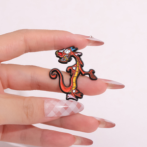 Broches en émail Mushu Dragon inspirées du <span class=keywords><strong>film</strong></span>, badges de dessin animé pour sac à dos, vêtements, accessoires, bijoux, cadeau - Product Image 4