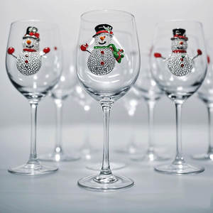 Высококачественные рождественские бокалы для вина, лидер продаж, хрустальные очки, Элегантный кристаллический дизайн для праздничных торжеств - Product Image 3