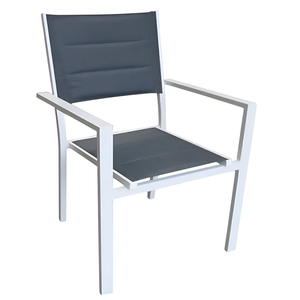 SILLA DE ALUMINIO BLANCA Y GRIS - Product Image 1