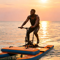 Vélo aquatique gonflable flottant stable en PVC, série WB, modèle commercial pour installations de loisirs aquatiques en station balnéaire