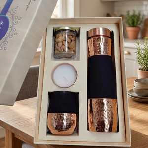 Botella de Agua de Cobre Elegante y Moderna de 1000 ml con Asa Integrada de Vidrio, Ecológica, para un Uso Consciente de la Salud - Product Image 3
