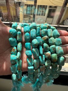 Perles lisses et polies en turquoise d'Arizona véritable, collier de bijoux bohèmes, 8-10 mm, prix de gros - Product Image 6
