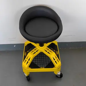 Mobile Roller Skating Car Repair Bench Beauty Salon Bar Counter Chair Adjustable Tool Chair