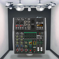 Console de mixage audio professionnelle pour spectacle en direct, 4 canaux, 99 effets DSP, enregistrement BT USB, 2 stéréo, égaliseur 7 bandes pour soirée