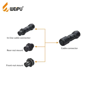 WEIPU factory Push -pull IP67 2pin 3pin connettore di alimentazione impermeabile colore personalizzato connettore della batteria del cavo veloce