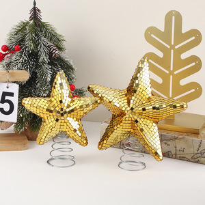 Décoration de Noël en forme d'étoile à 5 branches pour sapin, boule disco miroir brillante <span class=keywords><strong>et</strong></span> étincelante, idéale pour les fêtes, les remises de diplômes <span class=keywords><strong>et</strong></span> la décoration intérieure. - Product Image 3