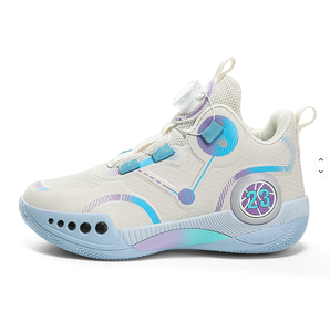Calzado Deportivo Infantil con Parte Superior de Punto Estilo Baloncesto, Botón Giratorio, Antideslizante, MOQ Bajo - Product Image 1