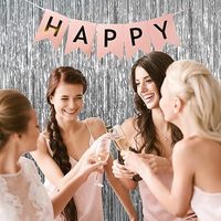 2 rideaux métallisés à franges de ruban pour décoration de fond, thèmes Anniversaire, Océan, Festival, Danse, Noël, Enterrement de vie de jeune fille, Fournitures pour fêtes
