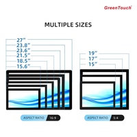 Monitor de pantalla táctil LCD IPS Full HD de 24 pulgadas 23,8, pantalla táctil a prueba de vandalismo sin marco para autoservicio ATM KIOSKS, Monitor táctil