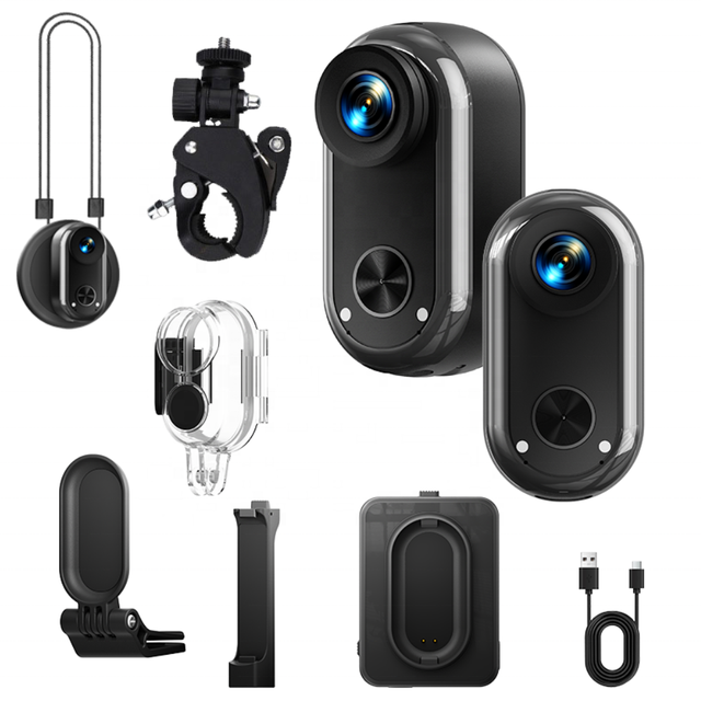 UHD Real 4K Mini Thumb Action Camera with EIS Stabilization Ultra Wide Angle View Sports Camera for Cycling Swimming Vlogging