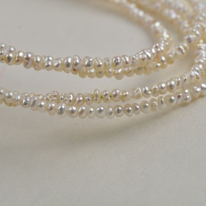 Collar de perlas braoque de agua dulce naturales de 3-3,5mm de tamaño pequeño, perlas irregulares blancas para joyería nupcial, collar pequeño de agua dulce - Product Image 2