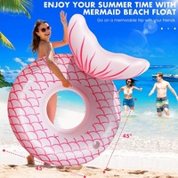 Sirène gonflable Flamingo Swan Shark Mount Water Toys avec LED lumineuse Row Adult Floating Row White Swan Swimming Rings