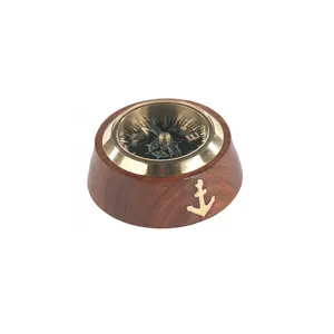 Морской Твердый латунный компас с деревянной основой подарок для всех случаев кемпинга компас Подарок на выпускной день подарки мужу