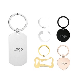 Factory Wholesale Stainless Steel Round Keychain Custom Logo <b>Blank</b> Metal Pendant Key <b>Ring</b> Promotional Gift Souvenir Giveaway - Product Image 1