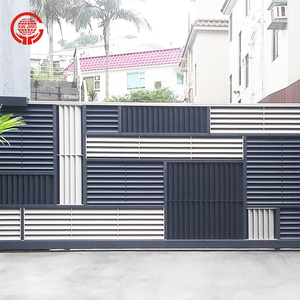 <span class=keywords><strong>Portail</strong></span> <span class=keywords><strong>coulissant</strong></span> automatique moderne en aluminium à <span class=keywords><strong>motif</strong></span> bambou pour allée – Conception de portails en aluminium - Product Image 6