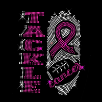 Transfert de strass Hope pour la sensibilisation au cancer du sein, motif ruban rose en strass thermocollant