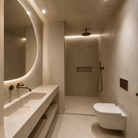 Microciment pour murs et sols intérieurs, revêtement imperméable sans joint, finition béton décorative pour salon, chambre et salle de bain