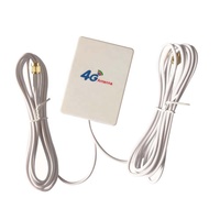 LTE 4GHz 700-2700MHz Kabel Ganda Antena Panel 10dBi SMA Dengan 2 Konektor TS9 Putih Kabel RG174 3 Meter