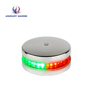 Luz de Señalización de Navegación LED Bicolor Rojo/Verde de Acero Inoxidable 10-30VDC para Yates y Embarcaciones