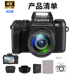 กล้องดิจิตอล 4K เซ็นเซอร์ CMOS ซูม 16 เท่า หน้าจอสัมผัส แบบไม่มีกระจก เหมาะสำหรับใช้ในบ้านและนักเรียน - Product Image 4