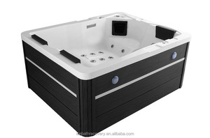 Bain à remous extérieur pour 2 personnes, baignoire de massage en acrylique avec 24 jets, 1,5 CV, contrôle WIFI, désinfection à l'ozone - Product Image 2