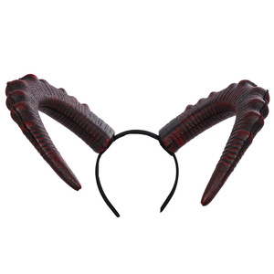 Serre-tête Halloween Diable Démon Cornes de Bélier en Polyuréthane Grand Rouge Noir Amusant Gothique Cosplay Accessoires Cheveux Fête Adulte - Product Image 5