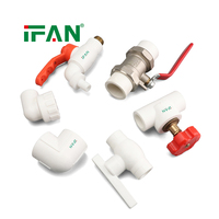 Raccords PPR IFAN résistants à la corrosion 20-110mm Blanc PN25 avec insert en laiton Hyosung pour alimentation en eau chaude et froide, raccords de tuyauterie PPR pour bâtiment