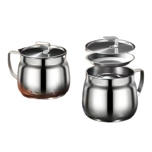 Stainless Steel Oil Filter Jug With Lid For Kitchen Cooking Oil Storage And Pork Lard Residue Filtering - Product Image 5