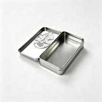Boîte en métal rectangulaire gaufrée avec logo personnalisé, conteneur de stockage de qualité alimentaire pour bonbons et emballages cadeaux