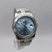 Montre mécanique automatique à date et jour Miyota8285 avec bracelet en acier inoxydable lumineux pour homme, best-seller