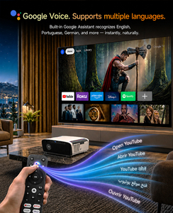 โปรเจคเตอร์ EU 4K Ultra HD สำหรับกลางวัน ความสว่าง 18500 ลูเมนส์ โปรเจคเตอร์ภาพยนตร์อัจฉริยะ รองรับ NFC Screencast HDR WiFi6 ระบบ Google สำหรับใช้งานกลางแจ้งและในบ้าน - Product Image 3