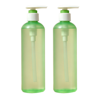 Bouteille cosmétique ronde en plastique colorée pour animaux de compagnie, 320 ml, vide, pour soins de la peau, shampoing, avec pompe blanche, modèle 63