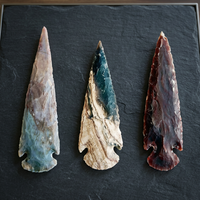 Pointes de silex en agate faites à la main, taillées à la main, 4 pouces, pointes de flèche, imitation de pierres de cristal antiques, objets de collection artistiques, décoratifs, porte-bonheur