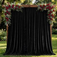 Rideau de fond de scène en velours noir uni de qualité supérieure - Rideaux en velours épais sur mesure pour la décoration de scène et de fête