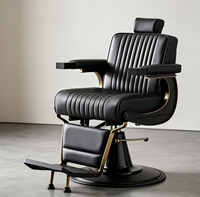 Chaise de barbier moderne de haute qualité, hydraulique, inclinable, noire, pour salon de coiffure, chaise de barbier professionnelle