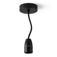 Ampoule LED murale en bakélite, ensemble de suspension électrique ovale noir, boîte de jonction transparente, douille de plafond ronde B22