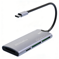 Lector de Tarjetas Multifunción USB3.0 de Alta Velocidad OEM, Aleación de Aluminio, Compatible con CF/SD/TF/XD/MS/M2, Apto para Teléfonos Móviles y Computadoras Portátiles