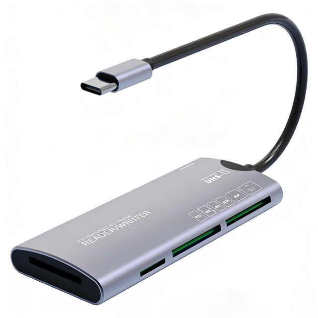 OEM USB3.0 USB High Speed Multi-Function CF/SD/TF/XD/MS/M2 Aluminum Alloy Card Reader Suitable for Mobile Phones and Laptops