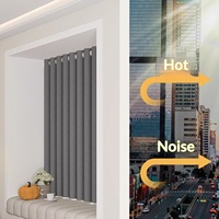 Rideaux modernes super isolants et insonorisants toutes saisons, sans perçage, occultants à 100 %, pour fenêtres plates de chambre à coucher, protection solaire