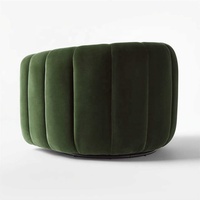 Fauteuil d'accent pivotant en velours, canapé simple canalisé, fauteuils occasionnels de luxe, salon, utilisation de location d'événements